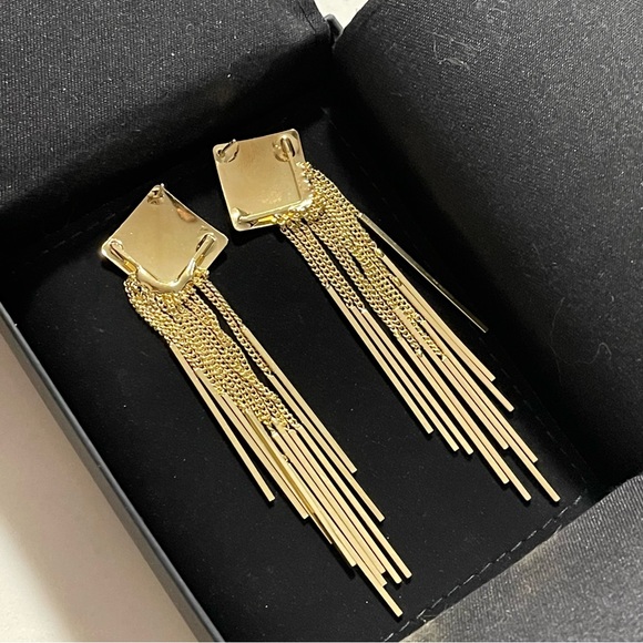 ✨Beautiful Gold Tassel Earrings with S925 Post - Picture 3 of 3